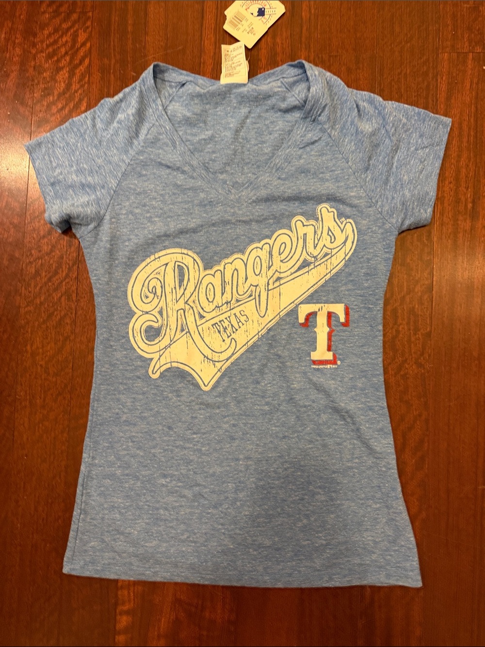 Kids Texas Rangers Blue V-Neck Graphic Tee